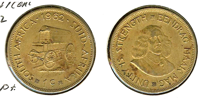 South Africa 2 1/2 cents 1964 AU+